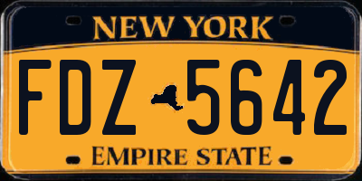 NY license plate FDZ5642