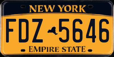 NY license plate FDZ5646