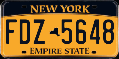 NY license plate FDZ5648