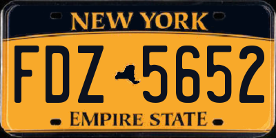NY license plate FDZ5652