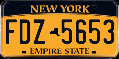 NY license plate FDZ5653