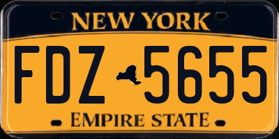 NY license plate FDZ5655