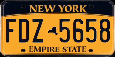 NY license plate FDZ5658