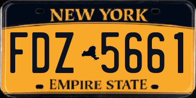 NY license plate FDZ5661