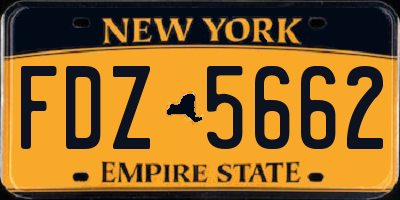 NY license plate FDZ5662