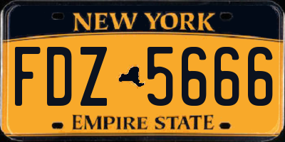 NY license plate FDZ5666