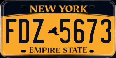 NY license plate FDZ5673