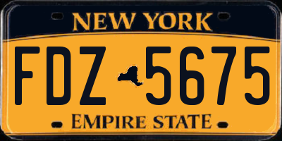NY license plate FDZ5675