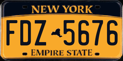NY license plate FDZ5676