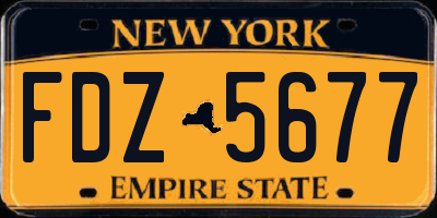 NY license plate FDZ5677