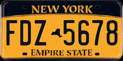 NY license plate FDZ5678