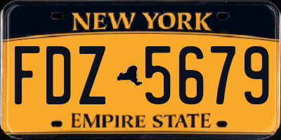 NY license plate FDZ5679