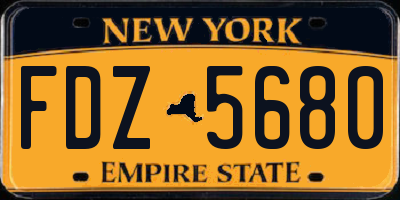 NY license plate FDZ5680