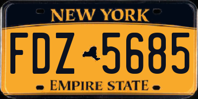 NY license plate FDZ5685