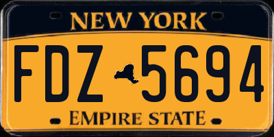 NY license plate FDZ5694