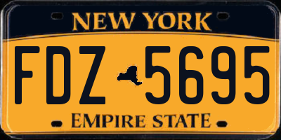 NY license plate FDZ5695