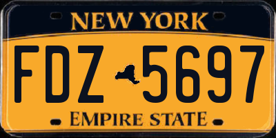 NY license plate FDZ5697