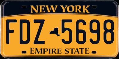 NY license plate FDZ5698