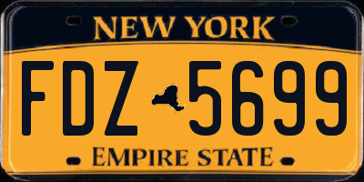 NY license plate FDZ5699