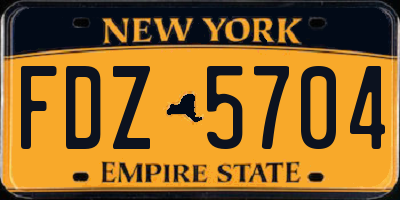 NY license plate FDZ5704