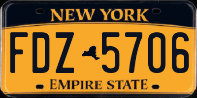 NY license plate FDZ5706