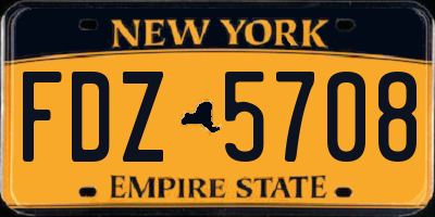 NY license plate FDZ5708