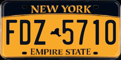 NY license plate FDZ5710