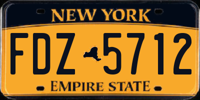 NY license plate FDZ5712