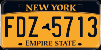 NY license plate FDZ5713