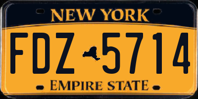 NY license plate FDZ5714
