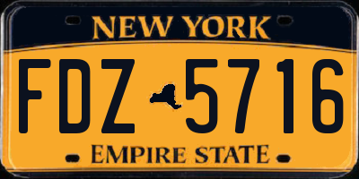 NY license plate FDZ5716