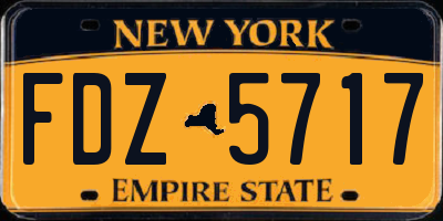 NY license plate FDZ5717