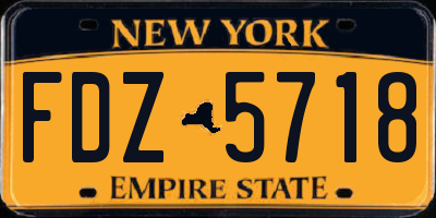NY license plate FDZ5718