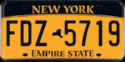 NY license plate FDZ5719