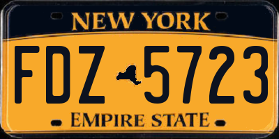 NY license plate FDZ5723