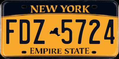 NY license plate FDZ5724