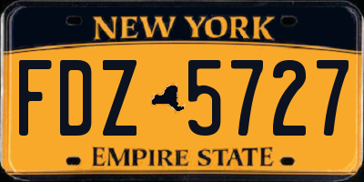 NY license plate FDZ5727