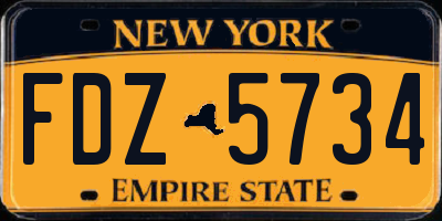 NY license plate FDZ5734