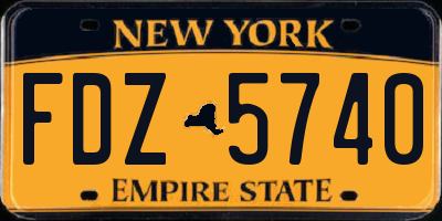 NY license plate FDZ5740
