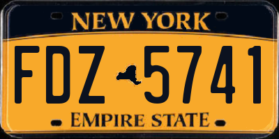 NY license plate FDZ5741