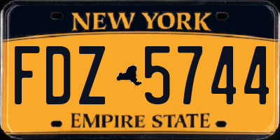 NY license plate FDZ5744