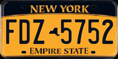 NY license plate FDZ5752
