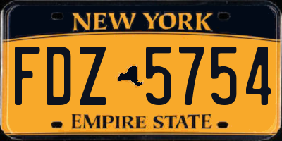 NY license plate FDZ5754