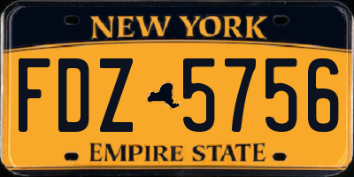 NY license plate FDZ5756