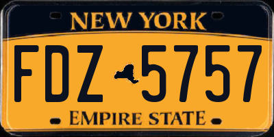 NY license plate FDZ5757