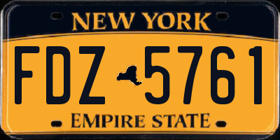 NY license plate FDZ5761