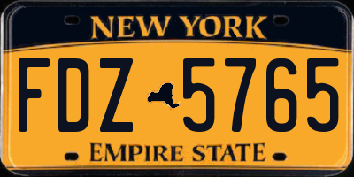 NY license plate FDZ5765