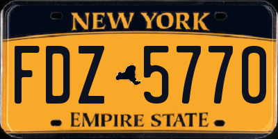 NY license plate FDZ5770