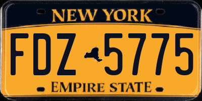 NY license plate FDZ5775