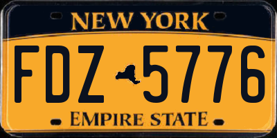 NY license plate FDZ5776